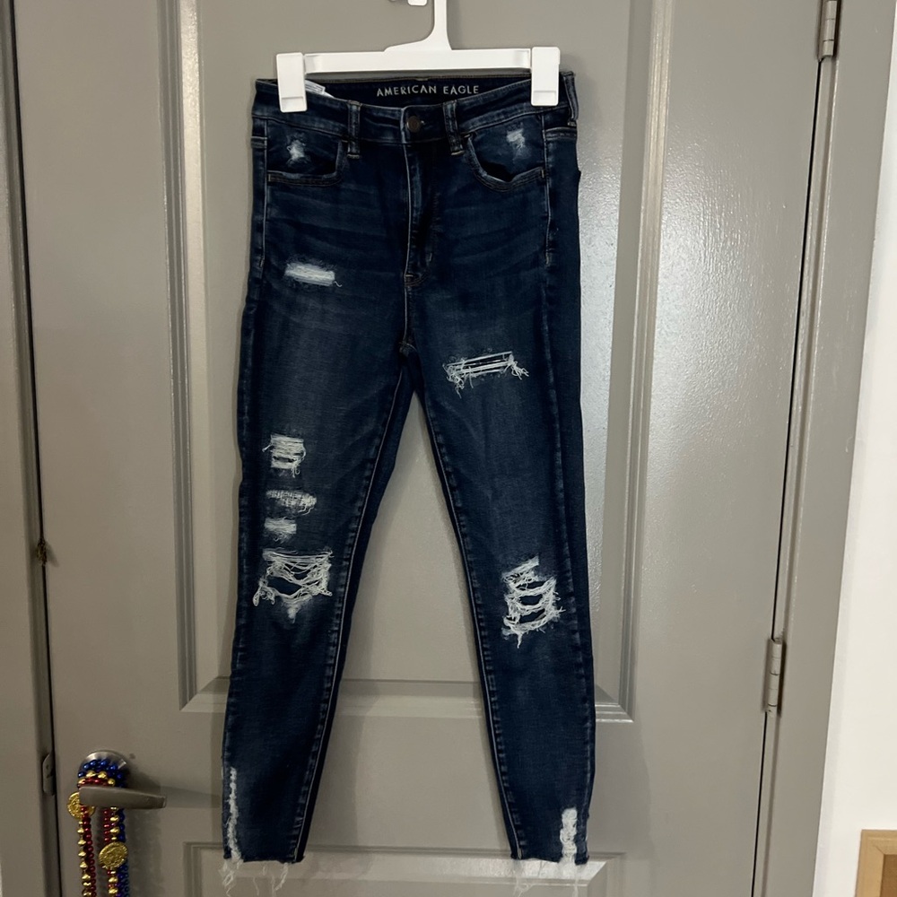 American eagle dark wash denim super stretch skinny jeans